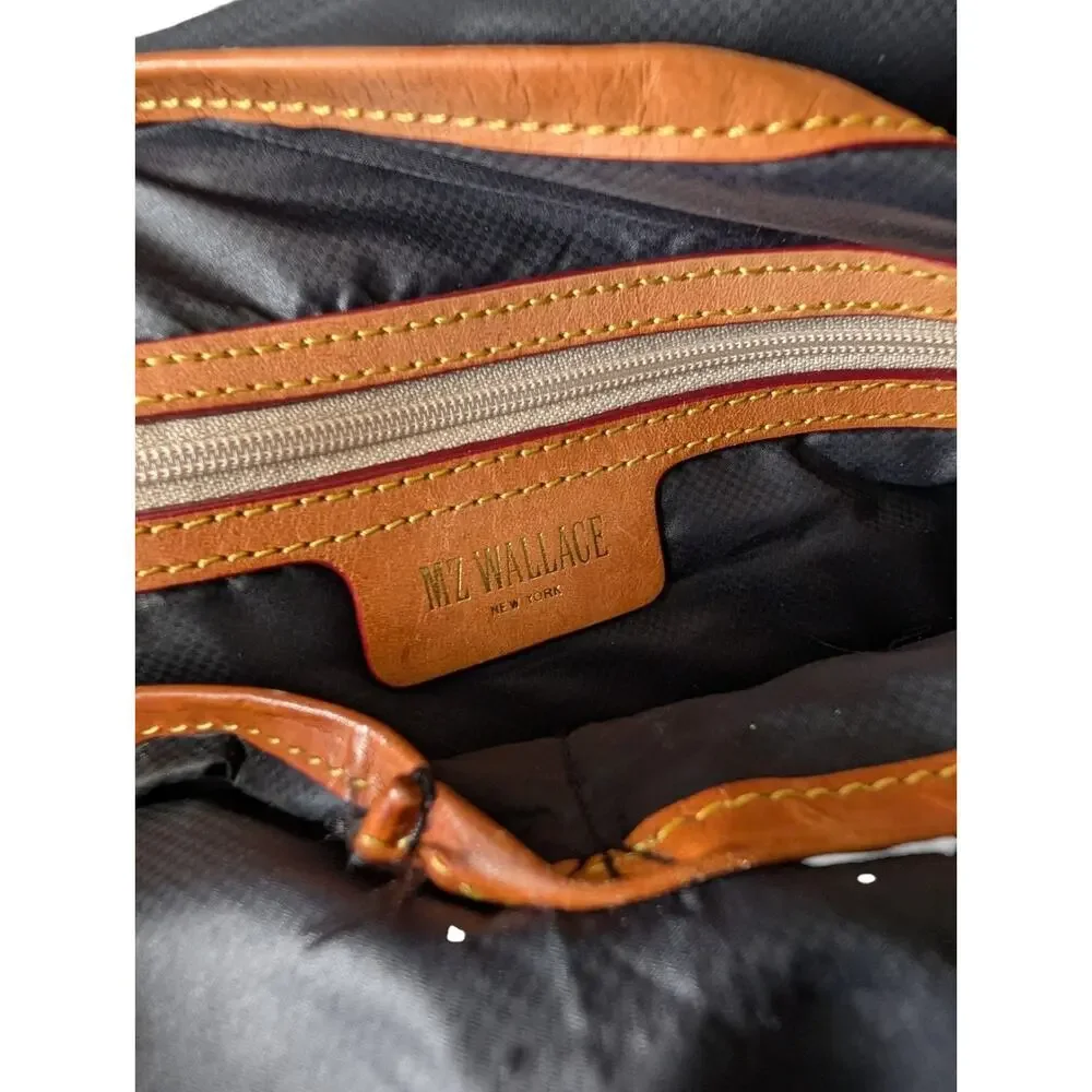 MZ Wallace Black Lacquer Quilted Metro Top Handle Patent Backpack Medium